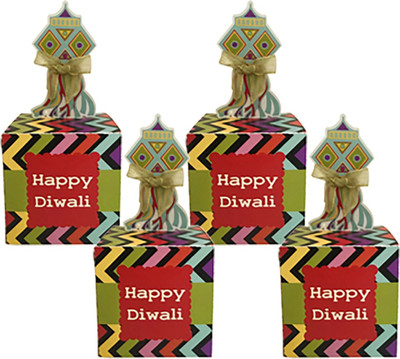 

Crack of Dawn Crafts Printed Party Bag(Purple, Orange, Green, Pack of 4)