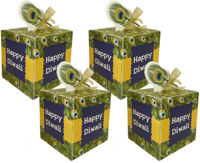 

Crack of Dawn Crafts Printed Party Box(Blue, Green, Pack of 4)