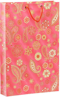 

Bdpp Paper Processers Multicolor Paisley Printed Party Bag(Pink, Gold, Pack of 10)