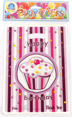 

Funcart Sweet Treat Cupcake Lootbag Printed Party Bag(Pink, Pack of 6)