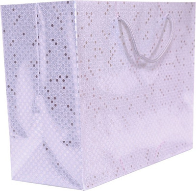 

Star Pennsylvania Metallic Silver Polka Dots Italian Gift Size 32x25x13 cm Set of 5 Printed Party Bag(Silver, Pack of 5)