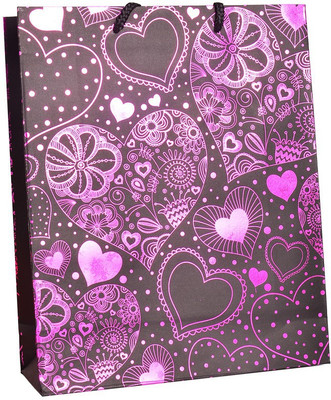 

Enwraps Pink Heart Print Small (3 pcs) Printed Party Bag(Multicolor, Pack of 3)