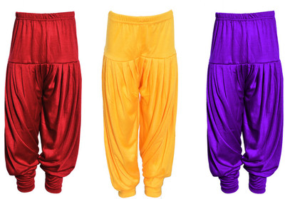 

Yuhaa Viscose Solid Patiala, Purple;red;yellow