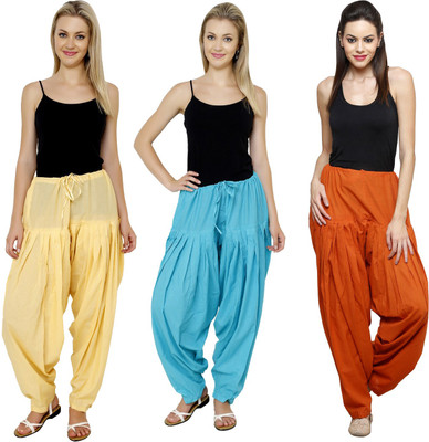Pistaa Cotton Blend Solid Patiala