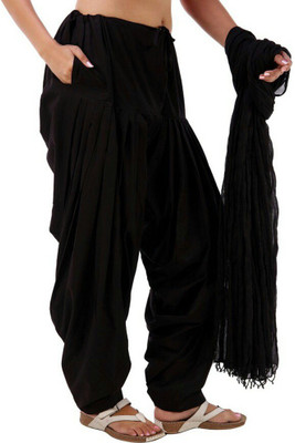 

Kaalindi Cotton Solid Patiala, Black