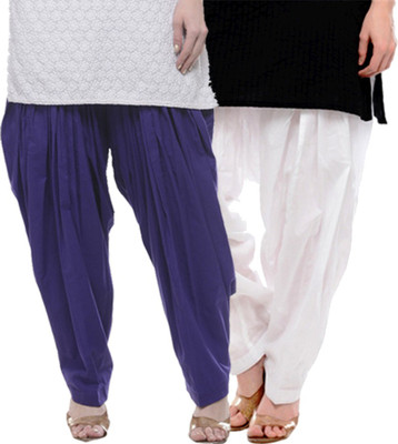 

NGT Cotton Solid Patiala, Royal blue and white