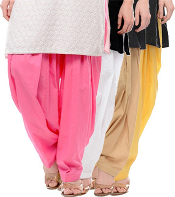 

NGT Cotton Solid Patiala, Pink;white;beige and lemon yellow