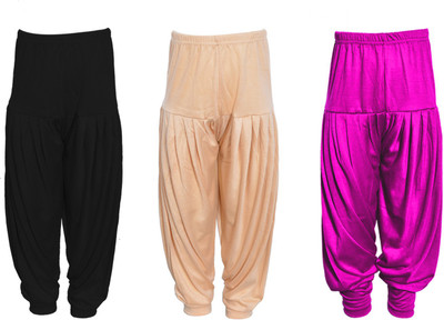 

Yuhaa Viscose Solid Patiala, Beige;black;pink