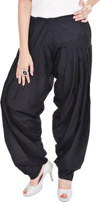 

Padma Cotton Solid Patiala, Black