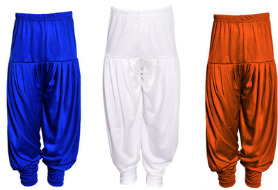 

Yuhaa Viscose Solid Patiala, Blue;orange;white