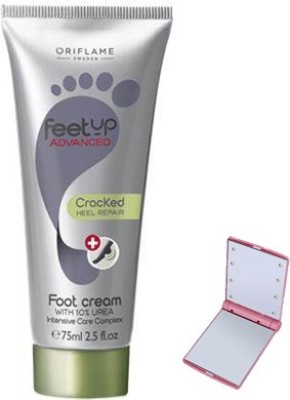 Oriflame Sweden FEET UP ADVANCED CRACKED HEEL REPAIR FOOT CREAM WITH SMART POCKED MIRROR(75 ml, Set of 1)