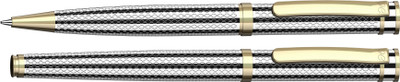 

Henry Coleman Lozenge Collection Alpine Silver Ballpen and Rollerball Set Pen Gift Set(Pack of 2)