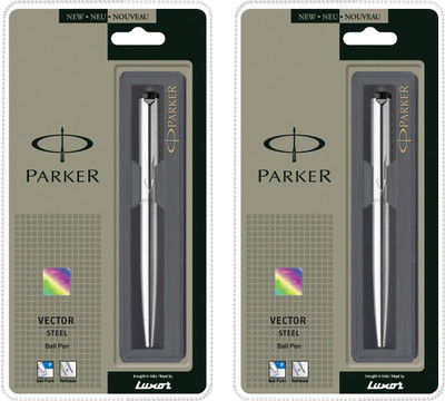 

Parker Vector Stainless Steel CT Ball Pen(Pack of 2)