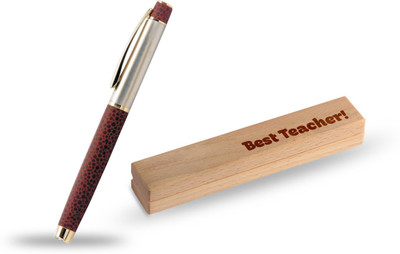 

Presto Best Teachers Day Gift with Engraved Wooden Box Roller Ball Pen(Pack of 2)