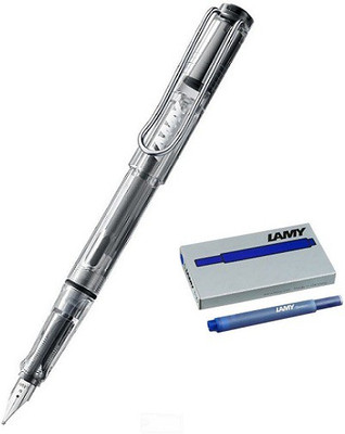 

Lamy Vista (Medium Nib) with 5 Blue Ink Cartridges and 1 Ink Converter Fountain Pen(Pack of 2)