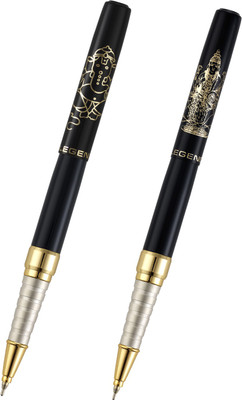 

Legend Lord Ganesha and Goddess Laxmi Handcrafted Golden Trim Metal Ball Pen(Pack of 2)