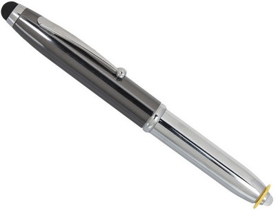

Gadge Stylus And Torch Silver Ball Pen