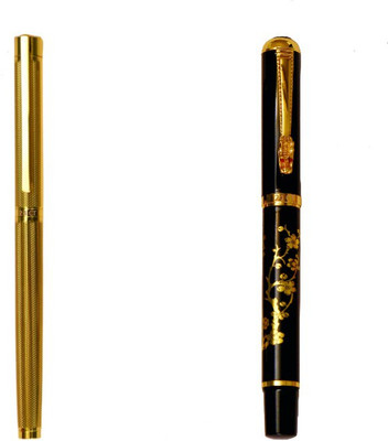 

Hayman 24 CT Gold Plated Designer BUY1 GET 1 FREE Roller Ball Pen(Pack of 2)