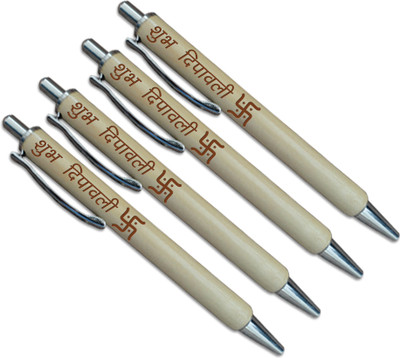 

Tied Ribbons Diwali Gift wooden Engraving Ball Pen(Pack of 4)