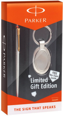 

Parker Jotter Stainless Steel GT Ball Pen with Keychain Pen Gift Set