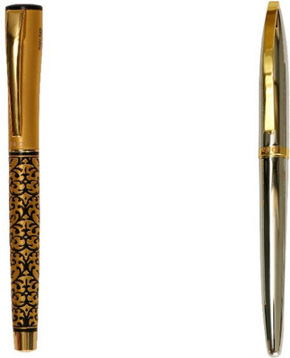 

Hayman 24 CT Gold Plated Designer BUY1 GET 1 FREE Roller Ball Pen(Pack of 2)