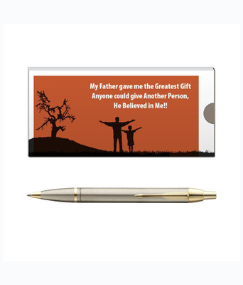 

Parker IM Brushed Metal GT BP Pen with Dad Quote-1 Ball Pen