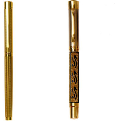 

Hayman 24 CT Gold Plated Designer BUY1 GET 1 FREE Roller Ball Pen(Pack of 2)