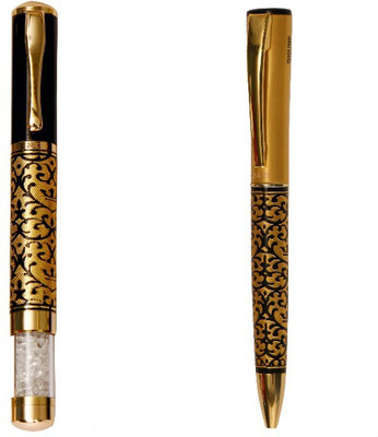 

Hayman 24 CT Gold Plated Designer BUY1 GET 1 FREE Roller Ball Pen(Pack of 2)
