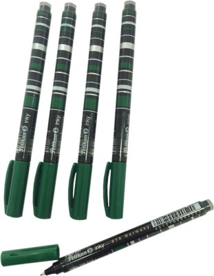 Pelikan Inky Fineliner Pen(Pack of 5, Ink Color - Green)