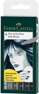 

Faber-Castell Soft Brush Pitt Artist Fineliner Pen(Pack of 6)