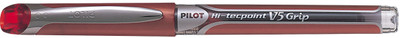 PILOT Hi Techpoint V5 Grip Red (Pack of 12) Roller Ball Pen(Pack of 12)