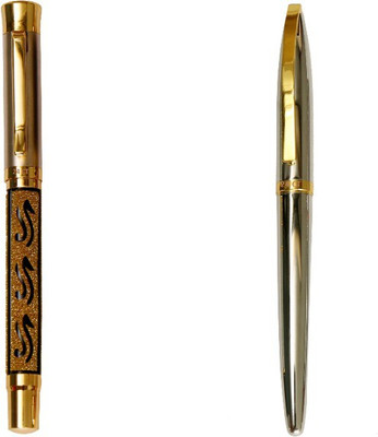 

Hayman 24 CT Gold Plated Designer BUY1 GET 1 FREE Roller Ball Pen(Pack of 2)