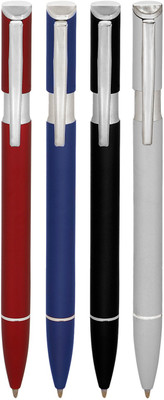 

Giftvenue Set of Four Colour Stylish Ball Point Pens with Silver Trim Ball Pen(Pack of 4)