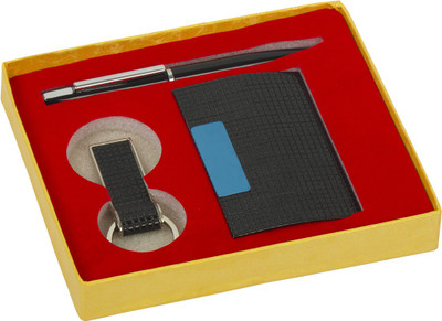 

Giftvenue Set of Black Metallic Pen Gift Set with Card Holder & KeyChain Pen Gift Set(Pack of 3)