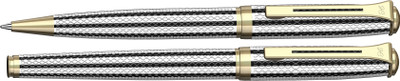 

Henry Coleman Lozenge Collection Aspire Silver Ballpen and Roller Set Pen Gift Set(Pack of 2)