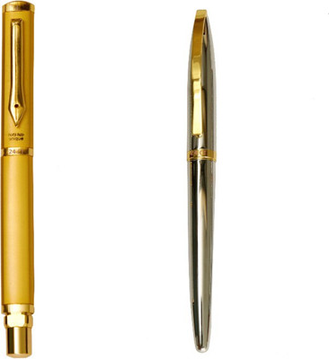 

Hayman 24 CT Gold Plated Designer BUY1 GET 1 FREE Roller Ball Pen(Pack of 2)