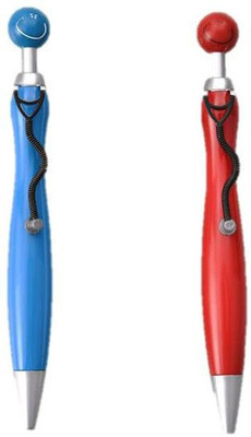 

RIF Doctor stethoscope style clip Blue & Red (Set of 2 Pcs) Ball Pen(Pack of 2)