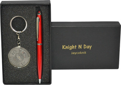 

Jaycoknit Knight N Day's Red Malaga Metal Pen, Calendar Key chain Corporate Gift Set Pen Gift Set