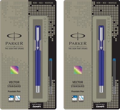 PARKER Vector Fountain Pen(Pack of 2, Blue)