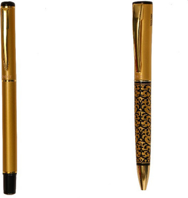 

Hayman 24 CT Gold Plated Designer BUY1 GET 1 FREE Roller Ball Pen(Pack of 2)