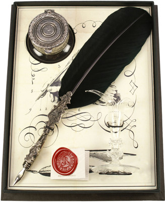 

Rubinato 7342 FEATHER PEN REST AND INKWELL SET Pen Gift Set