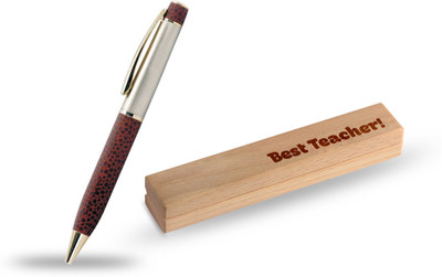 

Presto Teachers Day Gift for Sir with Engraved Wooden Box Roller Ball Pen(Pack of 2)