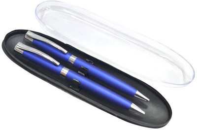 

Jaycoknit Ocean's Blue Double Metal Corporate Gift Set Ball Pen(Pack of 2)