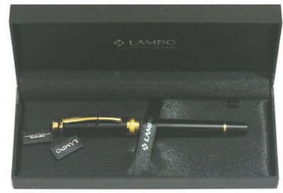

Perfect Lampo Black Contemporary with Golden Trim Fountain Pen
