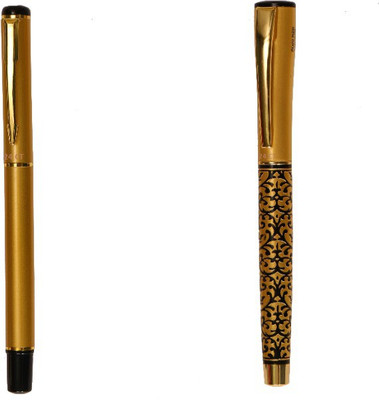 

Hayman 24 CT Gold Plated Designer BUY1 GET 1 FREE Roller Ball Pen(Pack of 2)