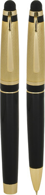 

Giftvenue Black with High Quality Golden Carving Texture Pen Gift Set(Pack of 2)