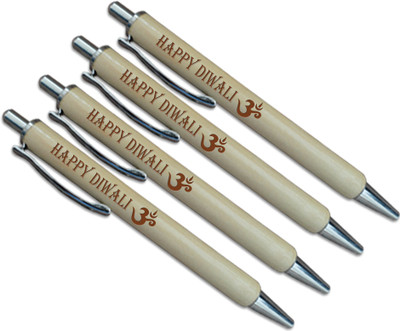 Tied Ribbons Diwali Gift wooden Engraving Ball Pen(Pack of 4)