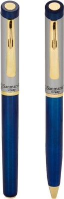 

Giftvenue Sanmario Crazy Blue with Golden Finish Pen Gift Set(Pack of 2)