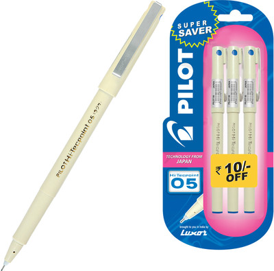 

Pilot Hi-Techpoint 05 Super Value(Pack of 3 )Blue Roller Ball Pen(Pack of 3)