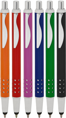 

Giftvenue Six Color Exclusive Ball Point Pens with Silver Trim Clip Ball Pen(Pack of 6)
